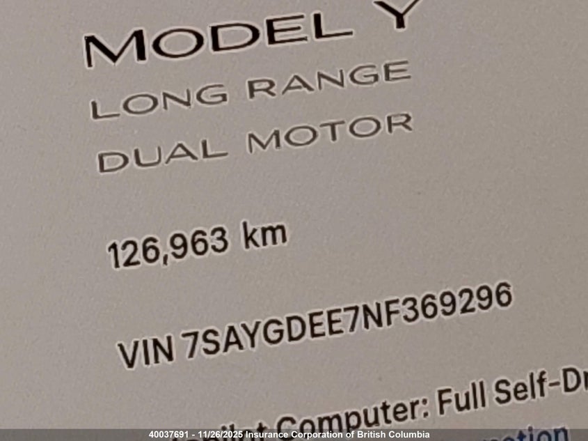 7SAYGDEE7NF369296 2022 TESLA MODEL Y photo no. 15