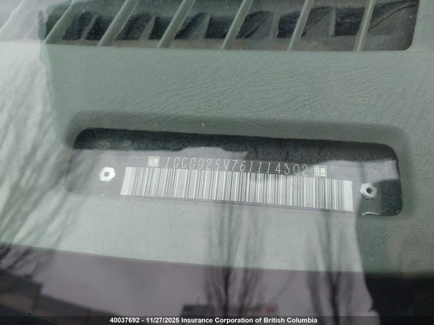 2006 Chevrolet Express G2500 VIN: 1GCGG25V761114302 Lot: 40037692