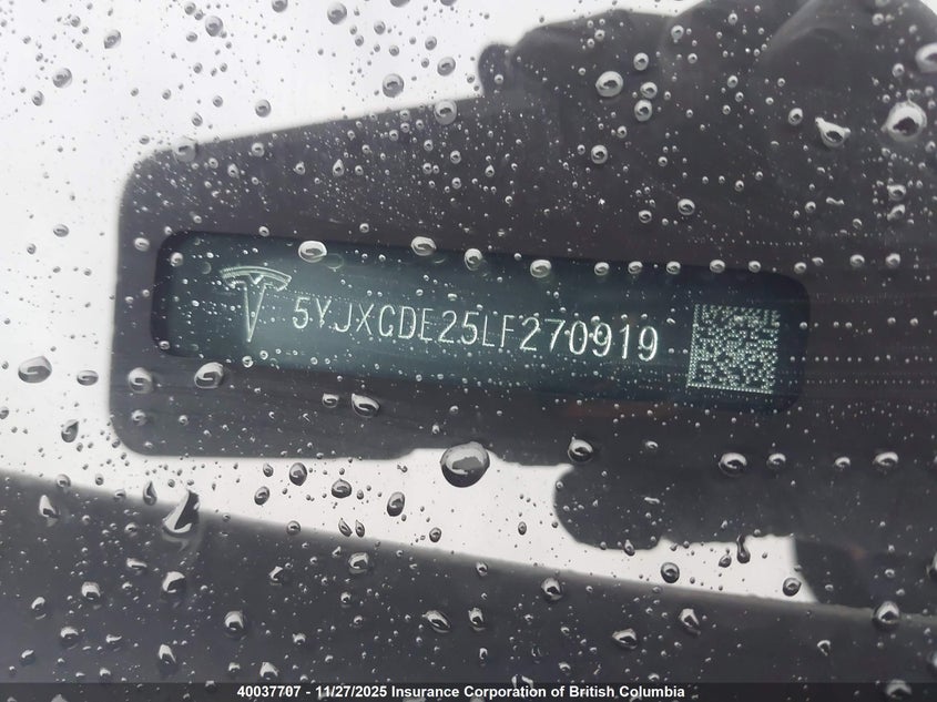 2020 Tesla Model X Awd/Standard Range VIN: 5YJXCDE25LF270919 Lot: 40037707