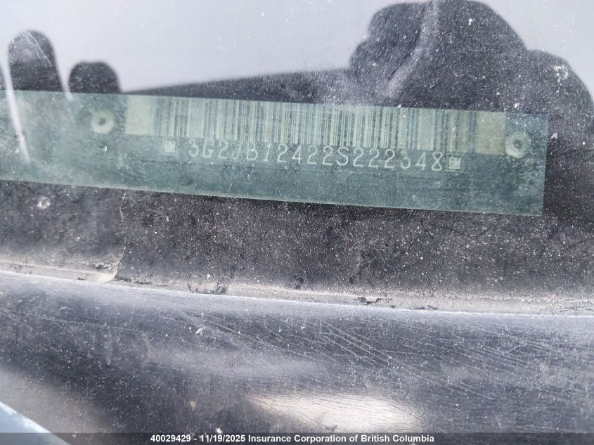 2002 Pontiac Sunfire Se VIN: 3G2JB12422S222348 Lot: 40029429