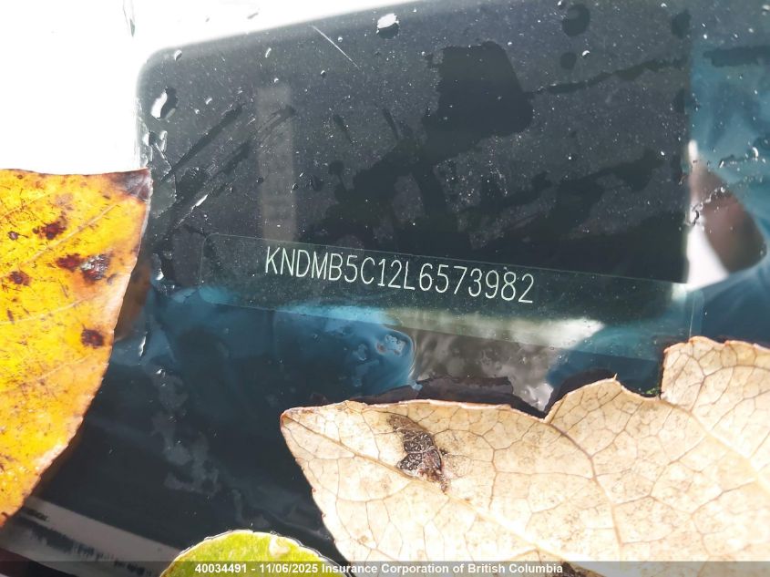 2020 Kia Sedona Lx/Ex VIN: KNDMB5C12L6573982 Lot: 40034491