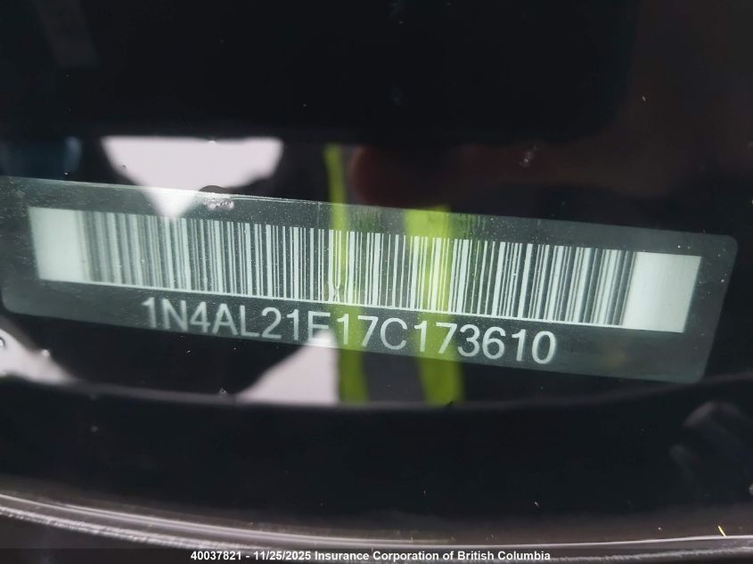 2007 Nissan Altima 2.5/2.5S VIN: 1N4AL21E17C173610 Lot: 40037821