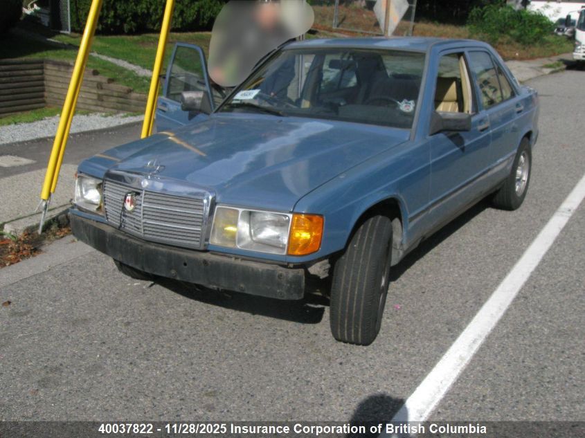 1984 Mercedes-Benz 190 D 2.2 VIN: WDBDB22A1EA019573 Lot: 40037822