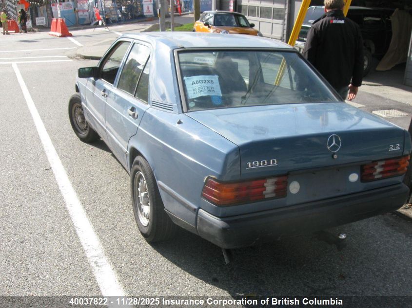 1984 Mercedes-Benz 190 D 2.2 VIN: WDBDB22A1EA019573 Lot: 40037822