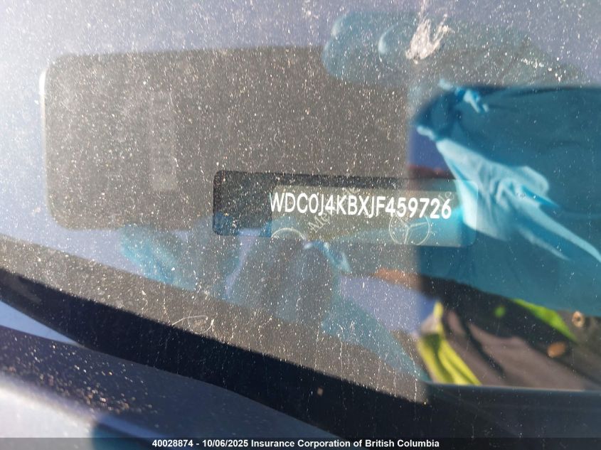 2018 Mercedes-Benz Glc Coupe 300 4Matic VIN: WDC0J4KBXJF459726 Lot: 40028874