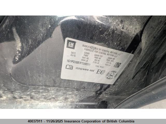 2015 Chevrolet Cruze VIN: 1G1PC5SB7F7288531 Lot: 40037911