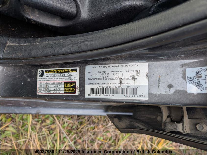 2010 Mazda Mazda3 Gs/Gx VIN: JM1BL1SF6A1122350 Lot: 40037936