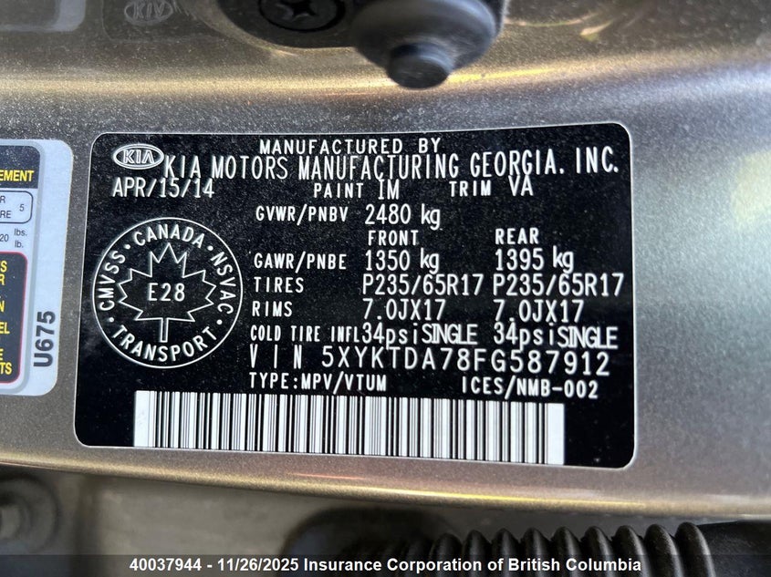 5XYKTDA78FG587912 2015 KIA SORENTO photo no. 7