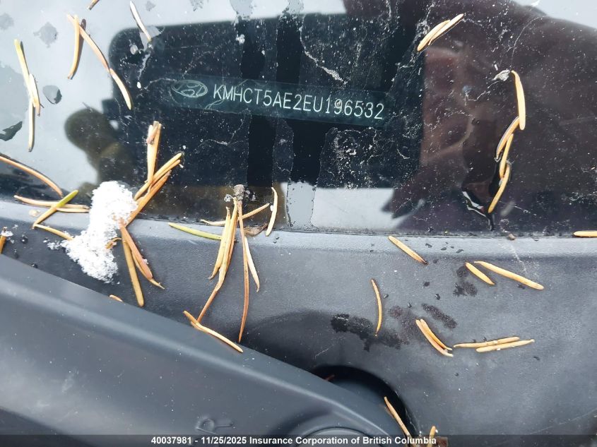 2014 Hyundai Accent Gls/Gs VIN: KMHCT5AE2EU196532 Lot: 40037981