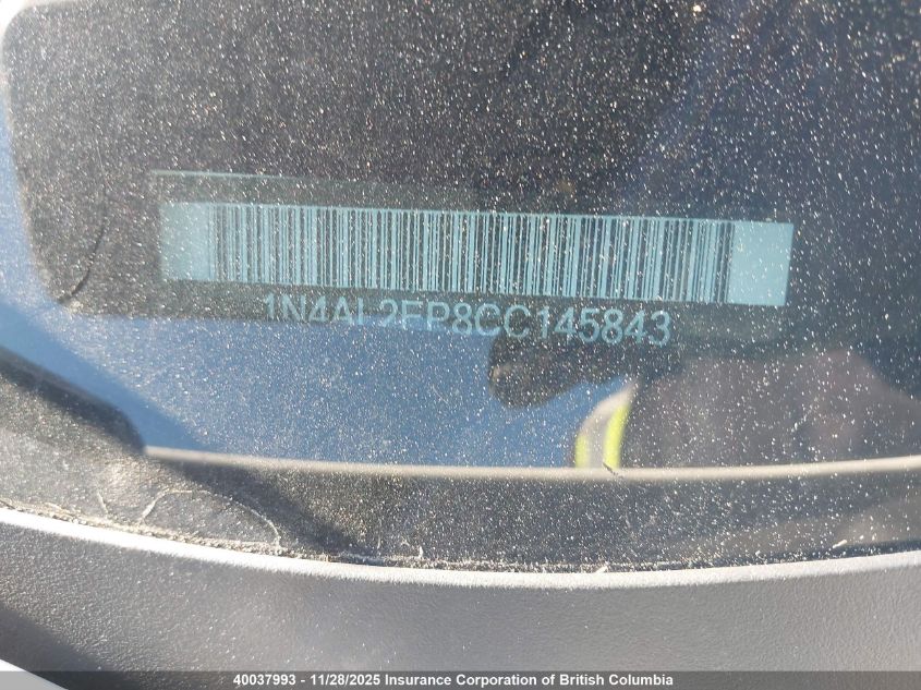 2012 Nissan Altima S VIN: 1N4AL2EP8CC145843 Lot: 40037993