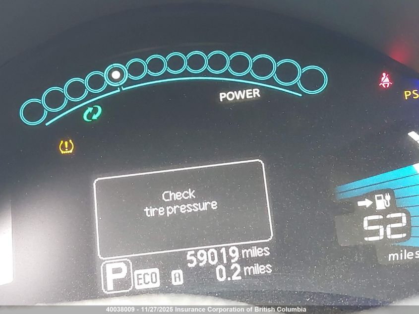 2014 Nissan Leaf VIN: 1N4AZ0CP0EC340540 Lot: 40038009