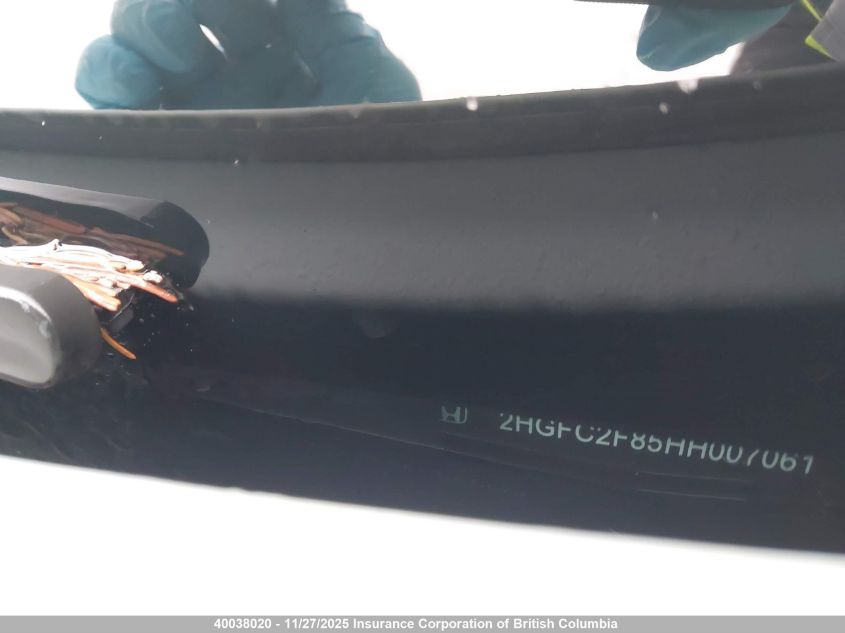 2017 Honda Civic VIN: 2HGFC2F85HH007061 Lot: 40038020