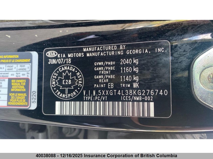 5XXGT4L38KG276740 2019 KIA OPTIMA photo no. 14