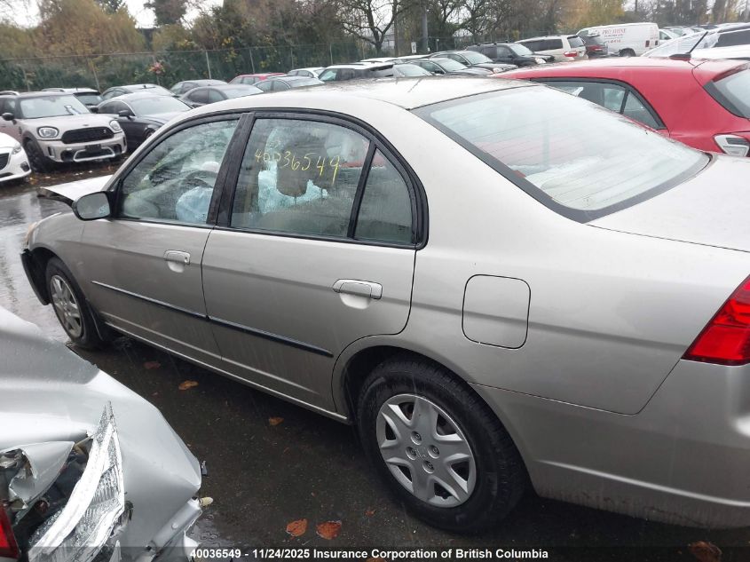 2003 Honda Civic Dx VIN: 2HGES16483H930875 Lot: 40036549