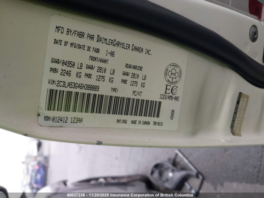 2C3LA53G46H388889 2006 CHRYSLER 300 photo no. 9
