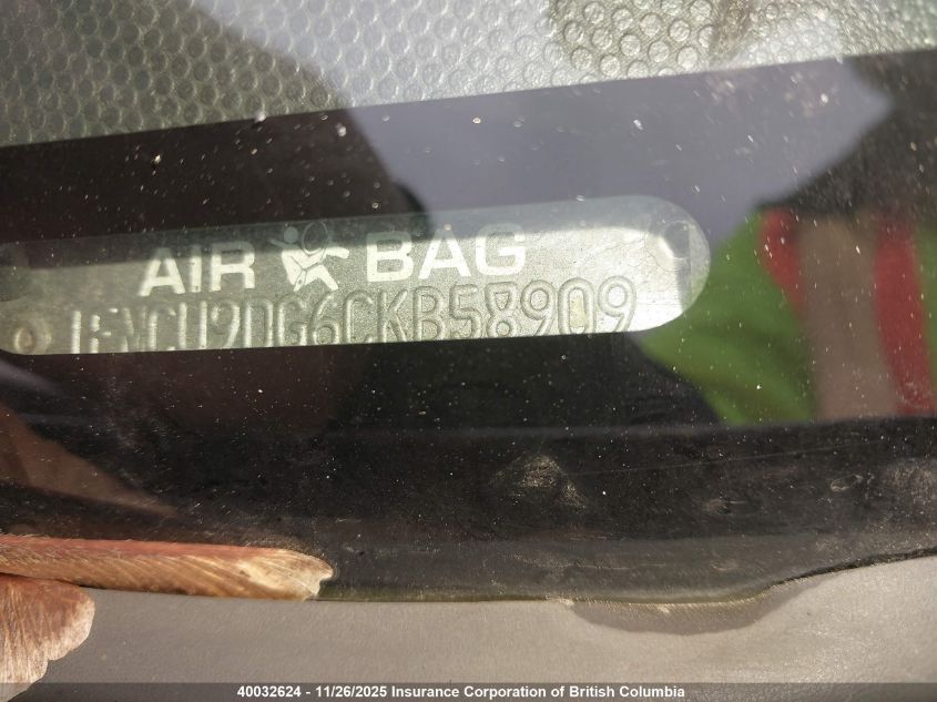 2012 Ford Escape Xlt VIN: 1FMCU9DG6CKB58909 Lot: 40032624