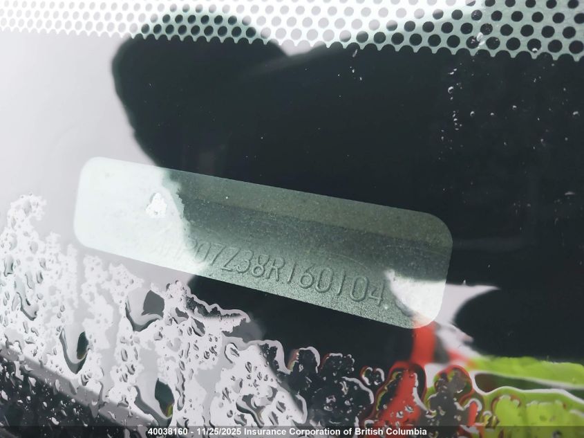 2008 Ford Fusion Se VIN: 3FAHP07Z38R160104 Lot: 40038160