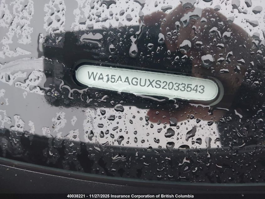 2025 Audi Q5 VIN: WA15AAGUXS2033543 Lot: 40038221