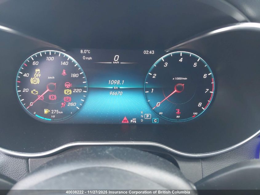 2021 Mercedes-Benz C 300 4Matic VIN: W1KWF8EB7MR653109 Lot: 40038222