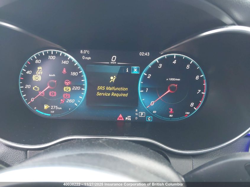 2021 Mercedes-Benz C 300 4Matic VIN: W1KWF8EB7MR653109 Lot: 40038222