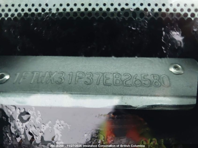 2007 Ford F350 VIN: 1FTWX31P37EB26580 Lot: 40038258