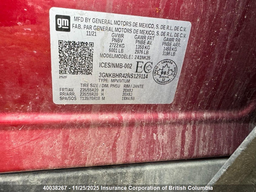 3GNKBHR42NS129114 2022 CHEVROLET BLAZER photo no. 5