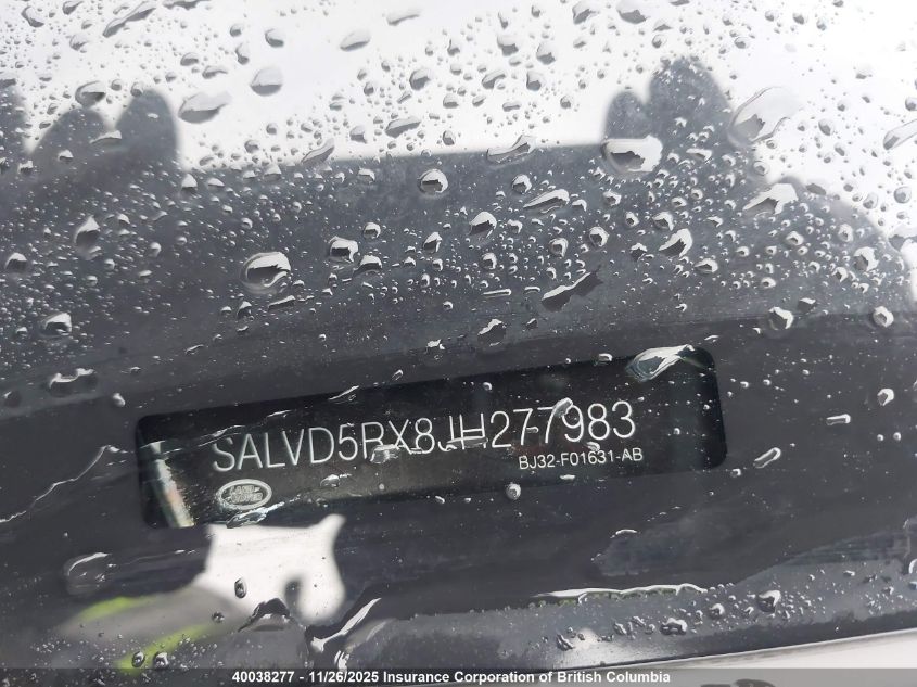 2018 Land Rover Range Rover Evoque Hse Dynamic VIN: SALVD5RX8JH277983 Lot: 40038277