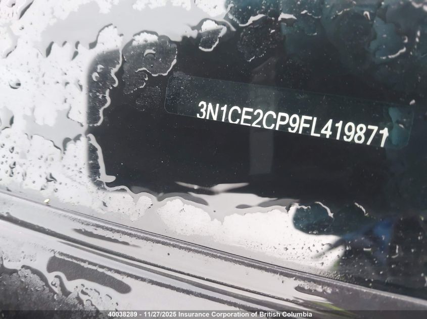 2015 Nissan Versa VIN: 3N1CE2CP9FL419871 Lot: 40038289