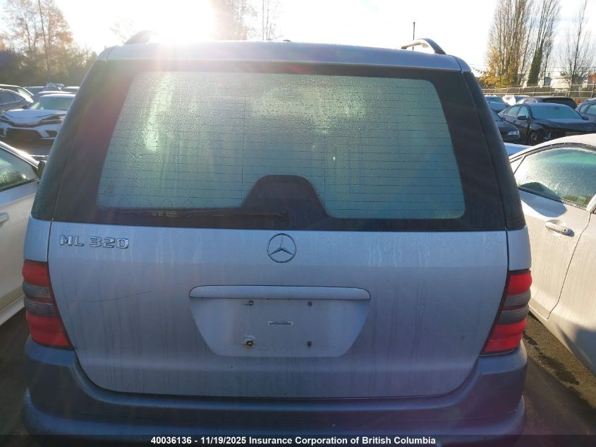 1999 Mercedes-Benz Ml 320 VIN: 4JGAB54E9XA056861 Lot: 40036136