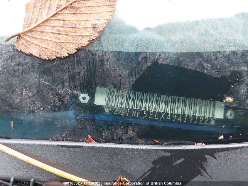 2004 Chevrolet Impala VIN: 2G1WF52EX49419122 Lot: 40038302