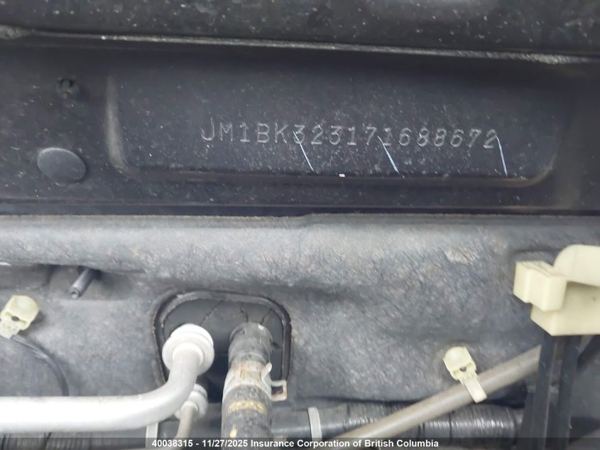 2007 Mazda 3 S VIN: JM1BK323171688672 Lot: 40038315