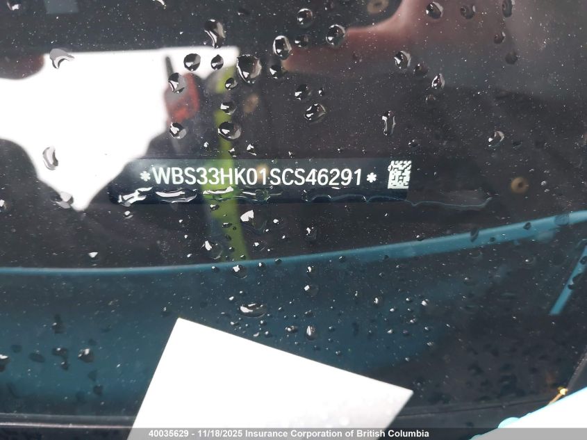 2025 BMW M4 Competition VIN: WBS33HK01SCS46291 Lot: 40035629