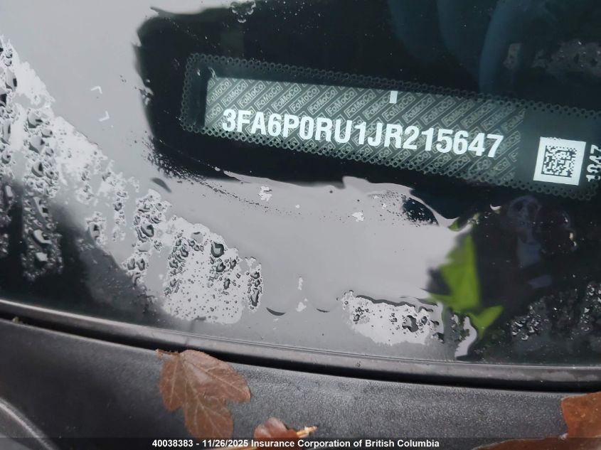 2018 Ford Fusion Titanium/Platinum Hev VIN: 3FA6P0RU1JR215647 Lot: 40038383