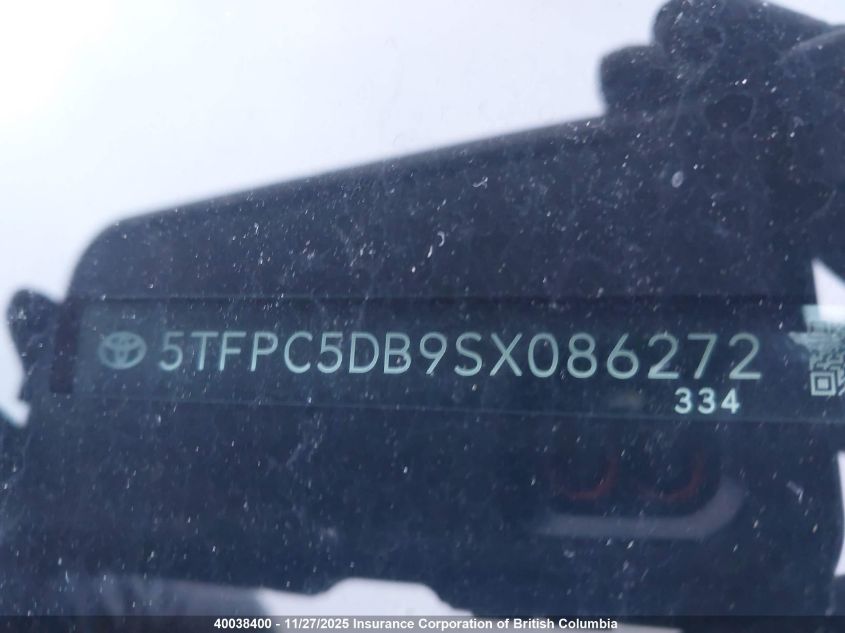 2025 Toyota Tundra Crewmax Limited/Crewmax Trd Pro VIN: 5TFPC5DB9SX086272 Lot: 40038400