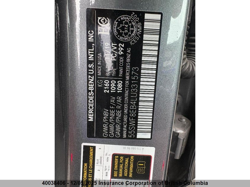 55SWF8EB4LU331573 2020 MERCEDES-BENZ  photo no. 4