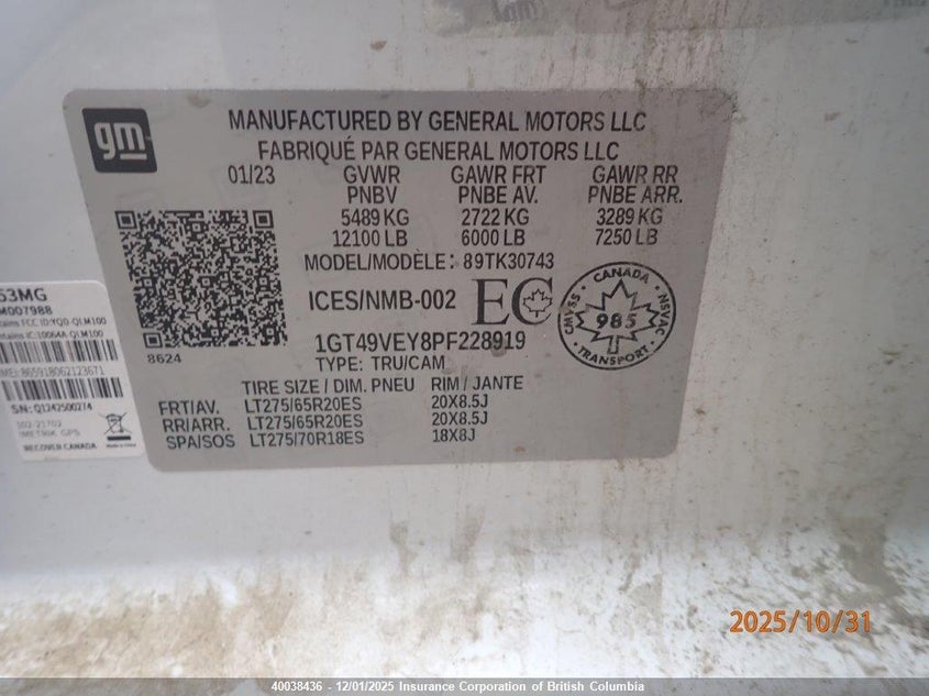 1GT49VEY8PF228919 2023 GMC SIERRA photo no. 30