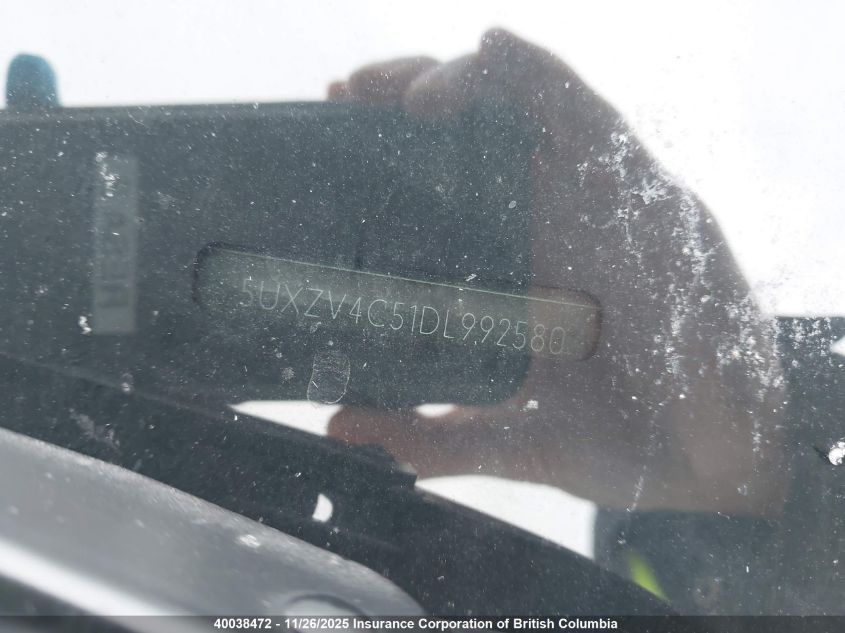 2013 BMW X5 VIN: 5UXZV4C51DL992580 Lot: 40038472