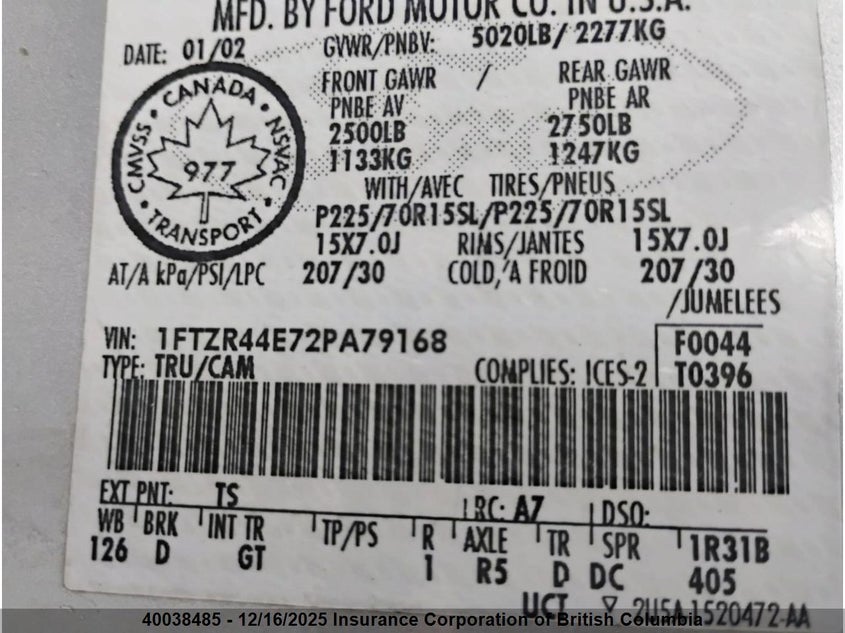 1FTZR44E72PA79168 2002 FORD RANGER photo no. 5