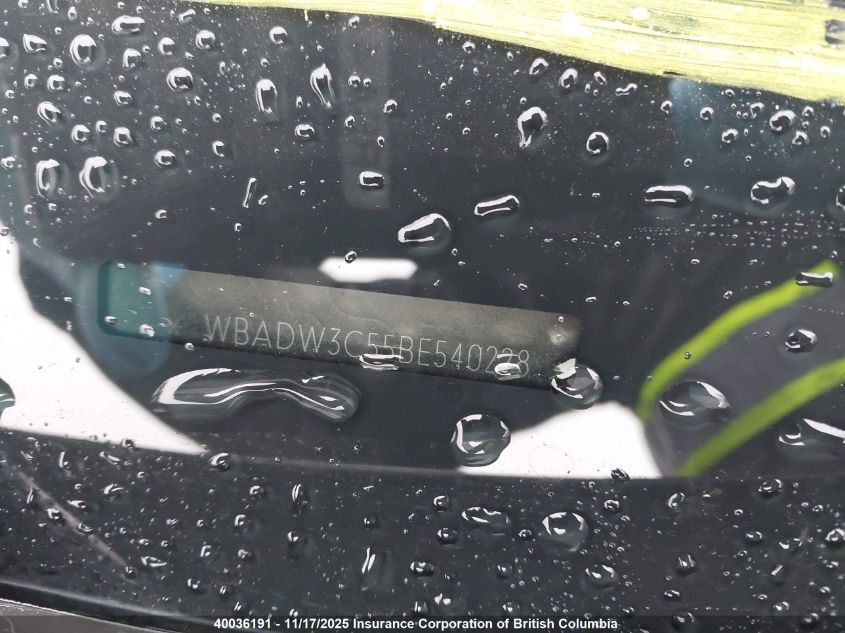 2011 BMW 328I VIN: WBADW3C55BE540228 Lot: 40036191