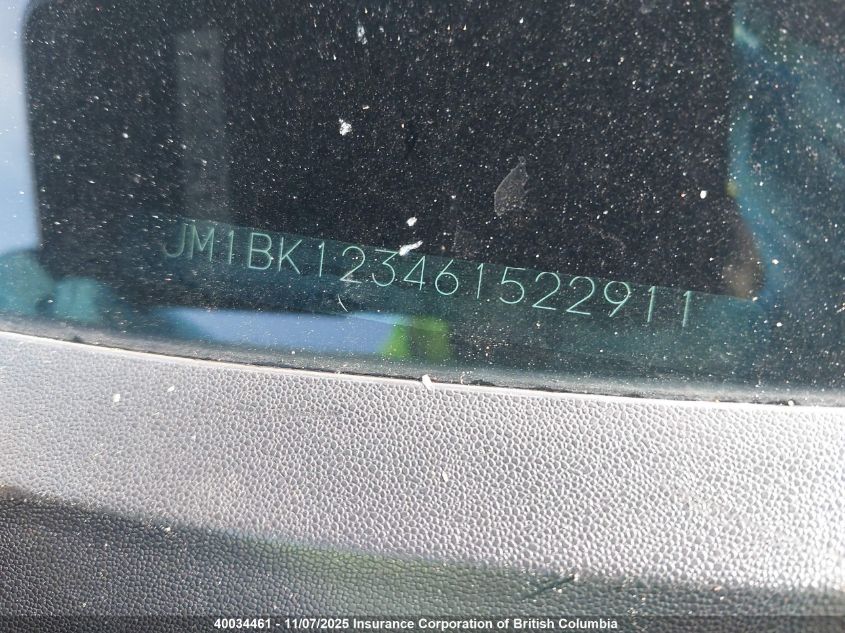 2006 Mazda 3 S VIN: JM1BK123461522911 Lot: 40034461