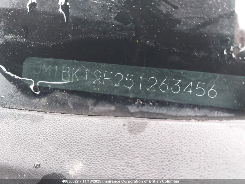 2005 Mazda 3 I VIN: JM1BK12F251263456 Lot: 40036327