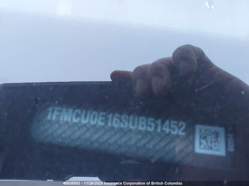 2025 Ford Escape VIN: 1FMCU0E16SUB51452 Lot: 40038553