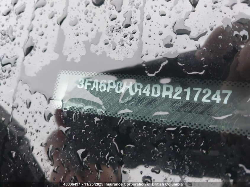 2013 Ford Fusion Se VIN: 3FA6P0HR4DR217247 Lot: 40036497