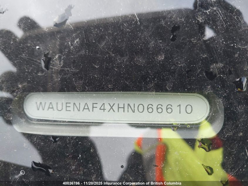 2017 Audi A4 Premium Plus VIN: WAUENAF4XHN066610 Lot: 40036786