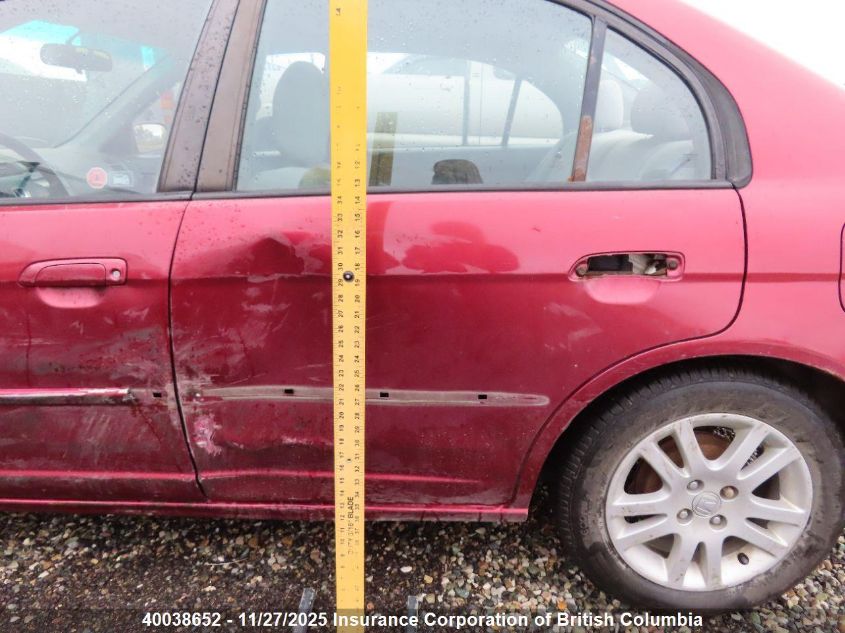 2005 Honda Civic VIN: 2HGES16655H019505 Lot: 40038652