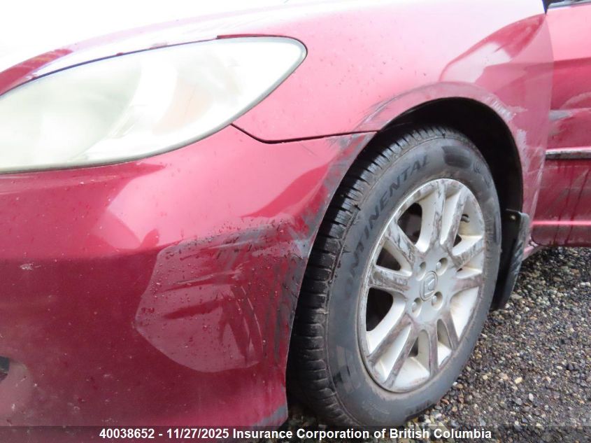 2005 Honda Civic VIN: 2HGES16655H019505 Lot: 40038652