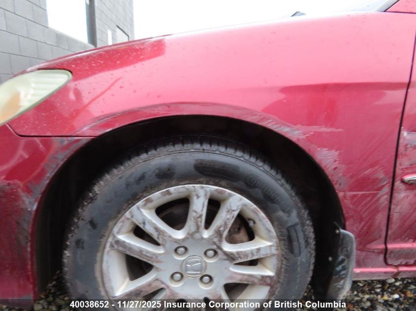 2005 Honda Civic VIN: 2HGES16655H019505 Lot: 40038652