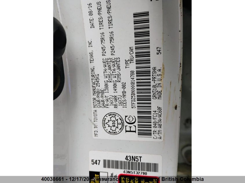 5TFDZ5BNXHX014780 2017 TOYOTA TACOMA photo no. 12