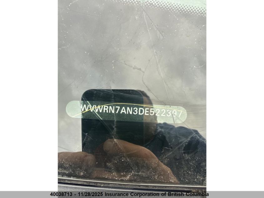 2013 Volkswagen Cc Luxury VIN: WVWRN7AN3DE522397 Lot: 40038713