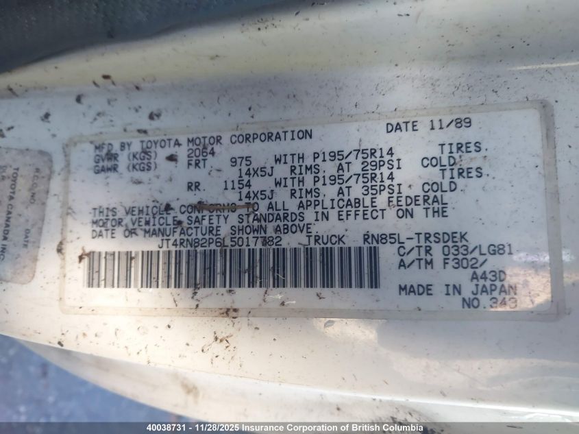 JT4RN82P6L5017782 1990 TOYOTA PICKUP photo no. 9